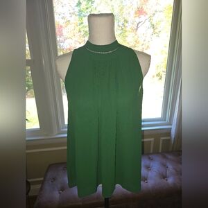 NWT, Ann Taylor, Green Sleeveless Blouse, Size S